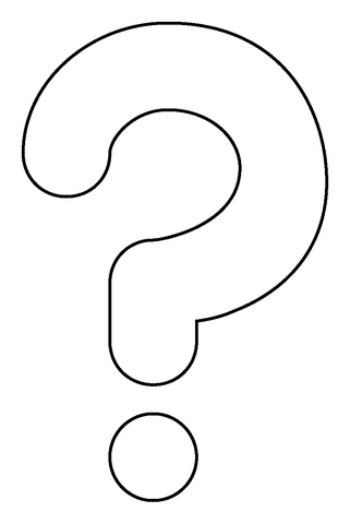 White Question Mark Emoji Coloring Page